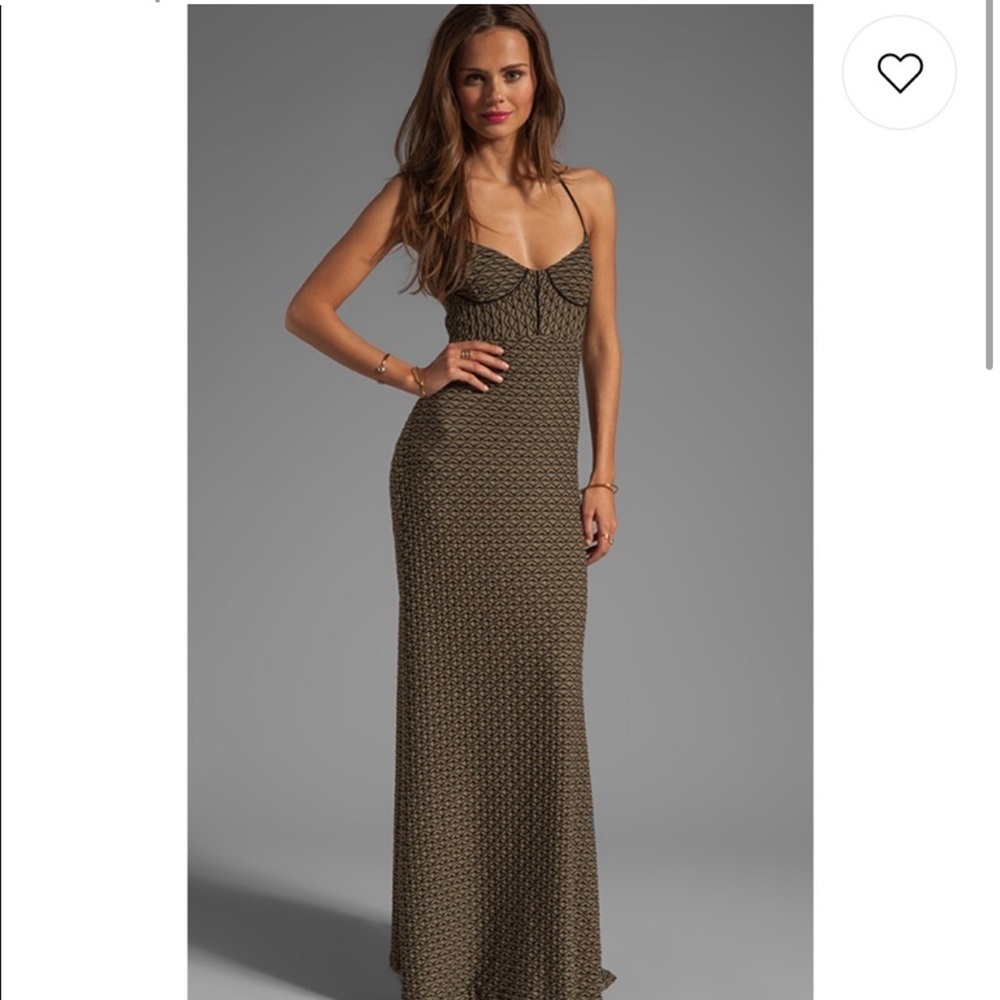 l*space Olive Green Printed Maxi Dress